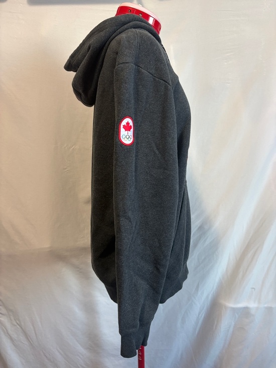 adidas Charcoal Gray Hoodie with Red CANADA Logo - Picture 2 of 5